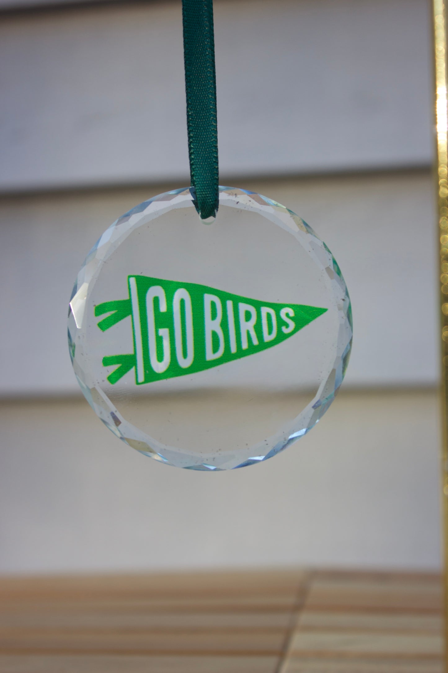 Go Birds Pennant Glass Ornament