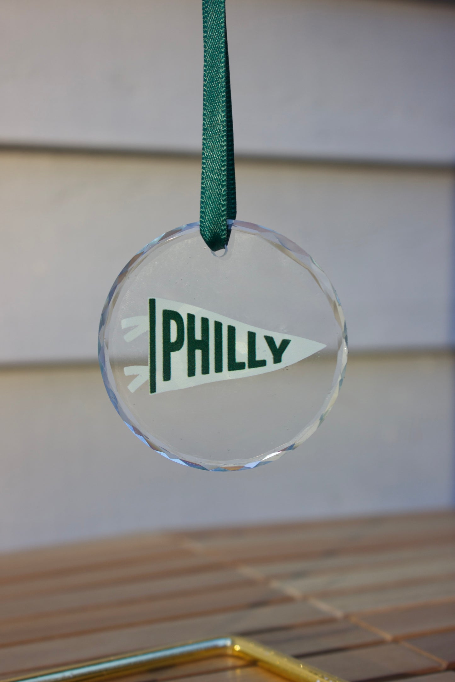Philly Pennant Glass Ornament