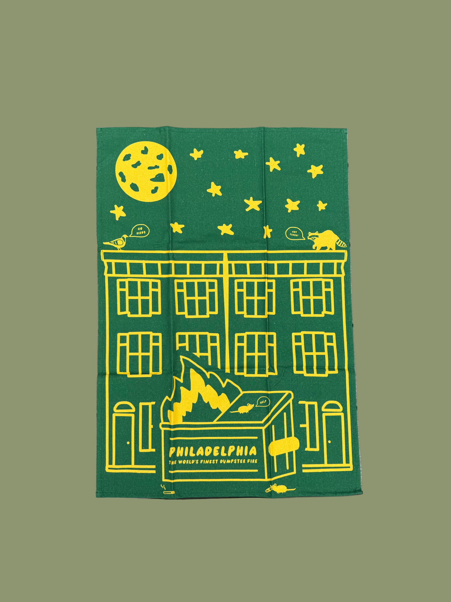 Philadelphia Dumpster Fire Tea Towel