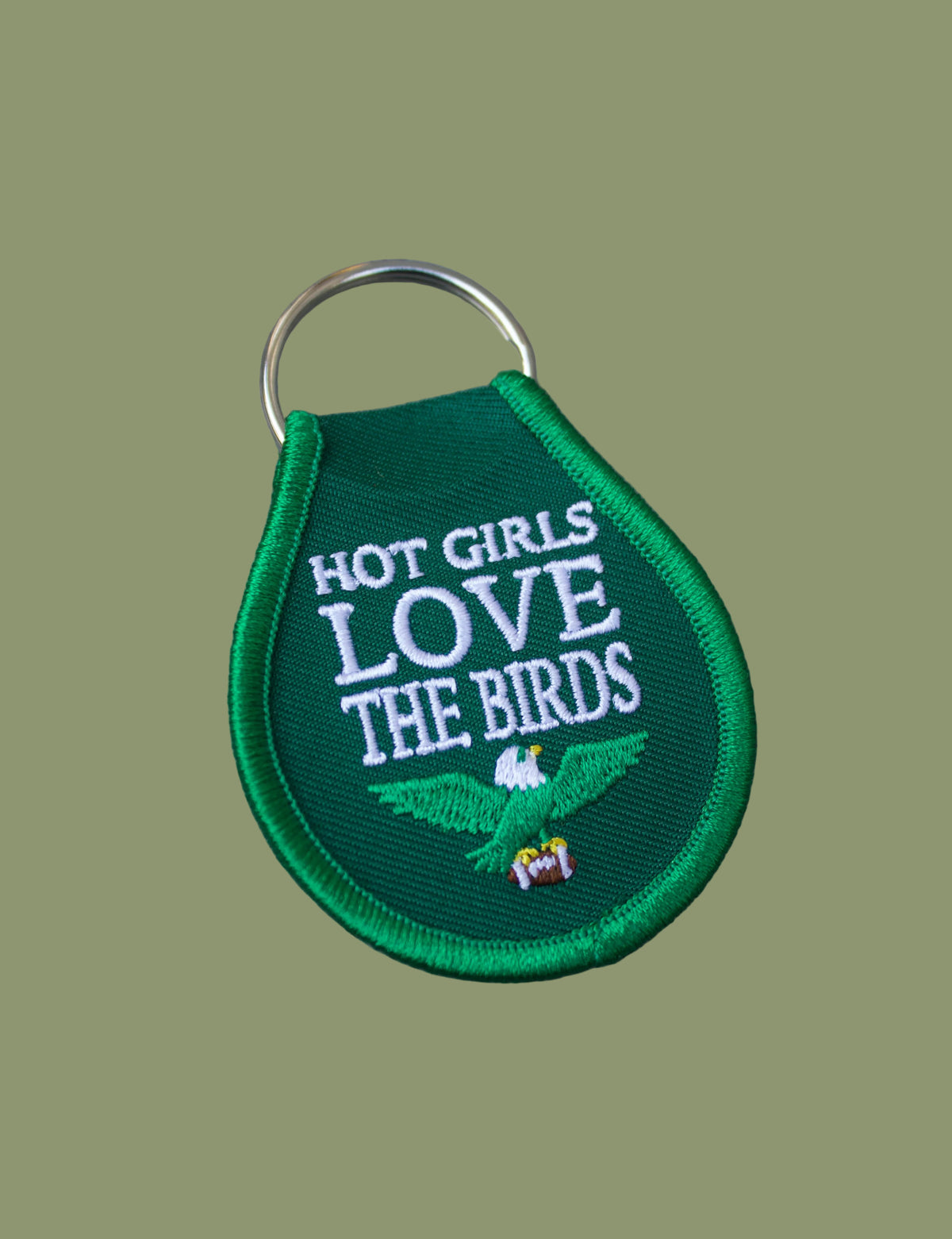 Hot Girls Love The Bird Embroidered Keychain
