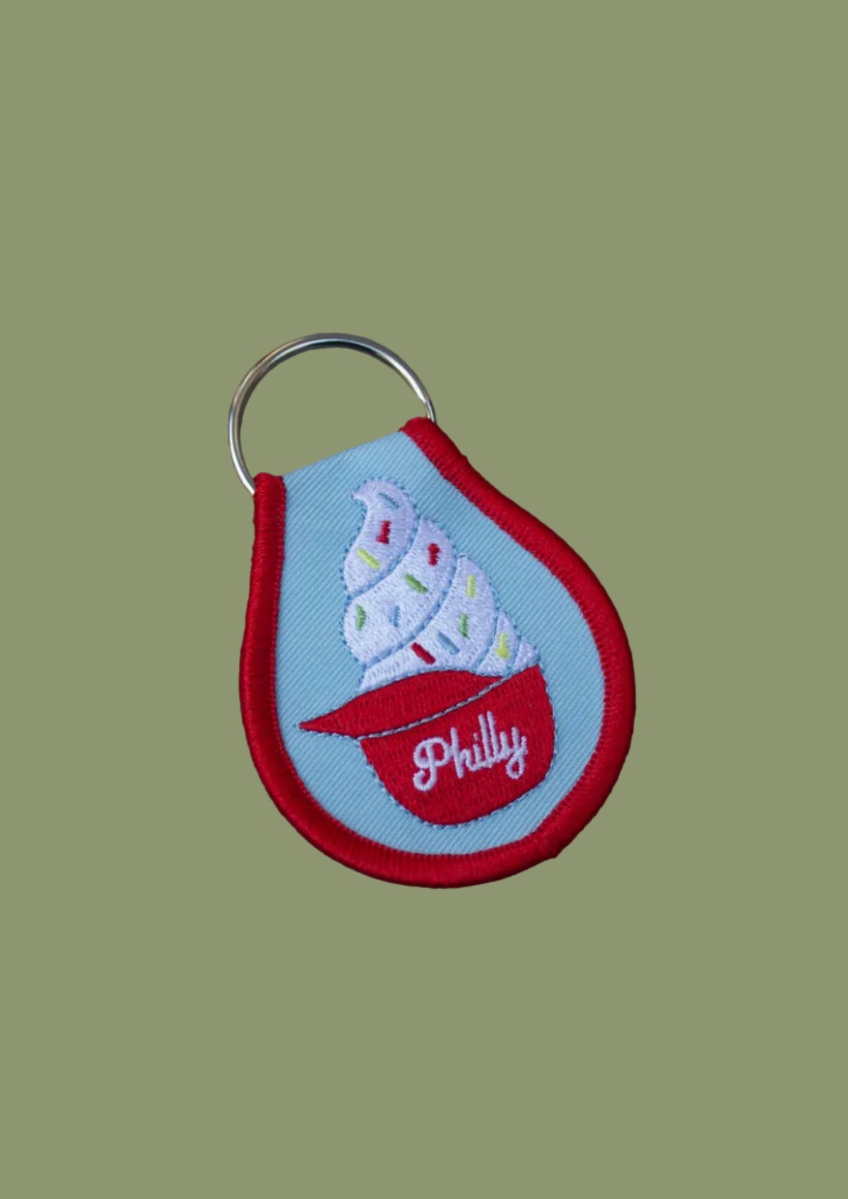 Philly Baseball Ice Cream Helmet Embroidered Keychain