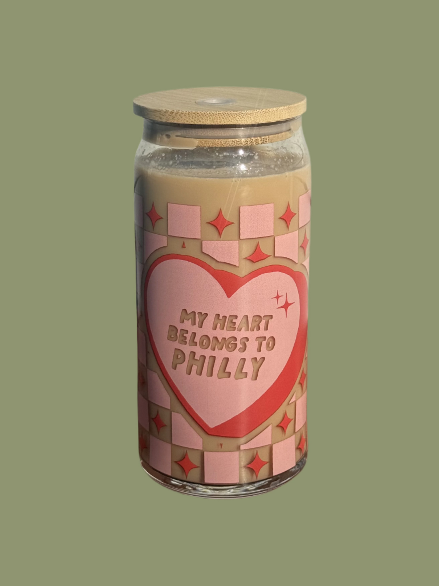My Heart Belongs To Philly Drinking Glass