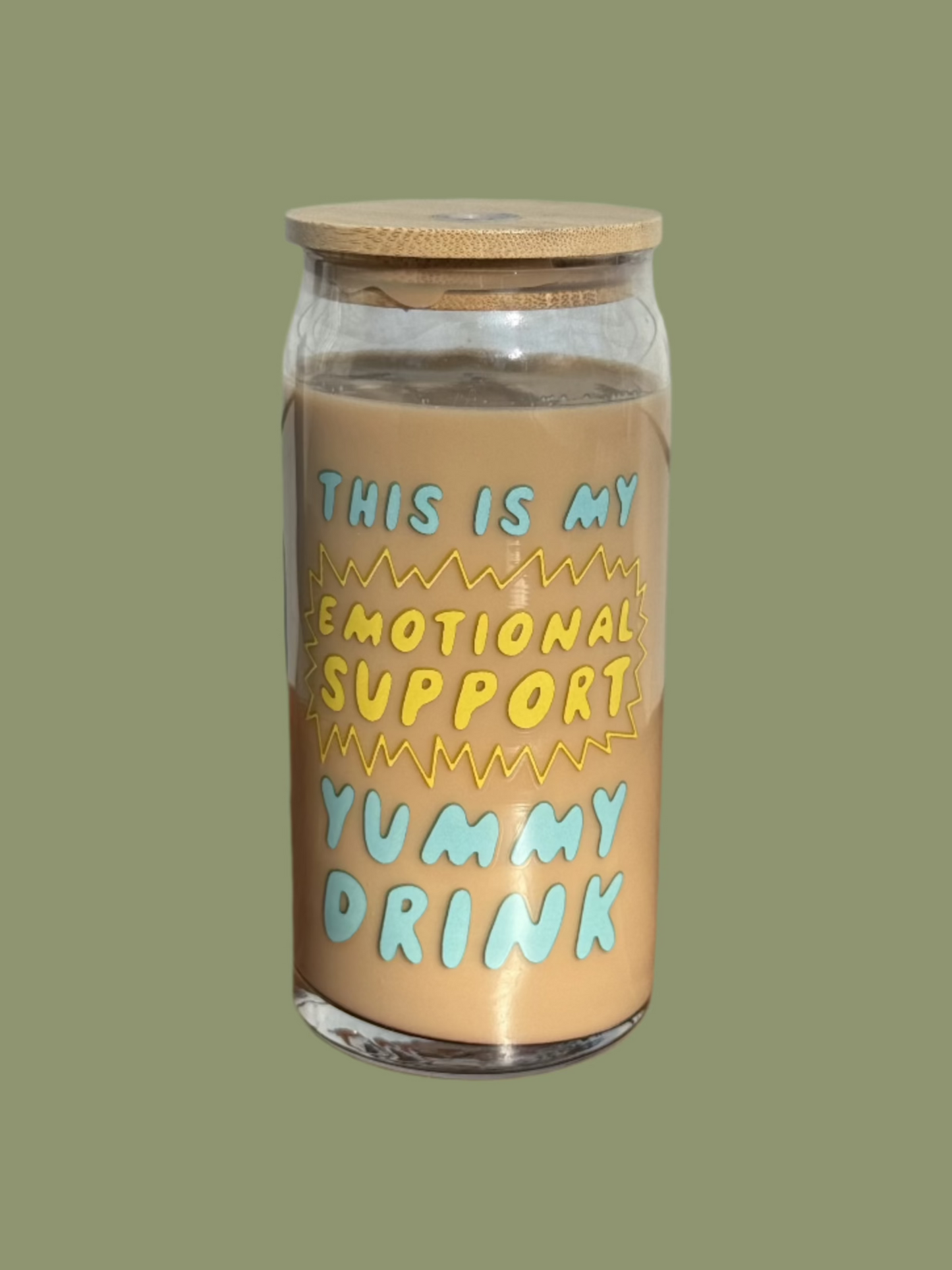 Emotional Support Yummy Drink Glass