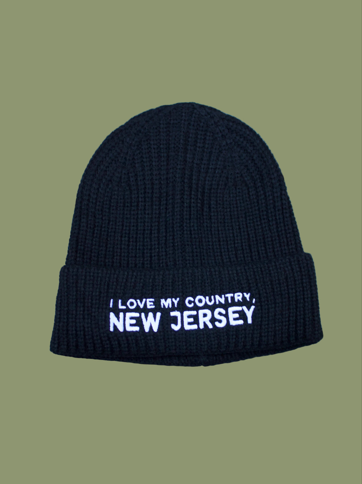 I Love My Country, New Jersey Embroidered Beanie