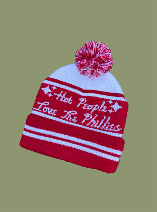 Hot People Love The Phillies Pom Pom Beanie