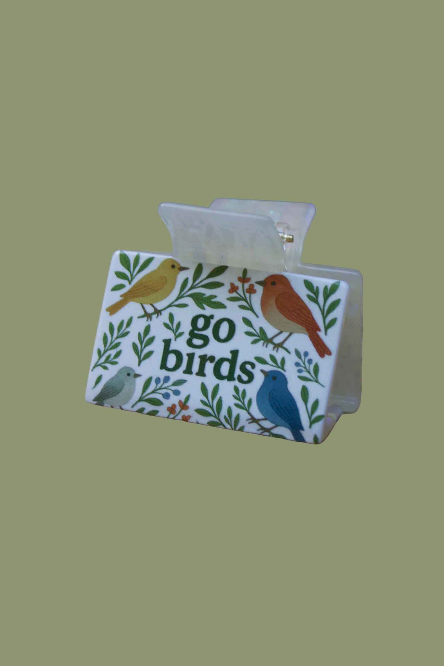 Birds Fan Mini Claw Clip