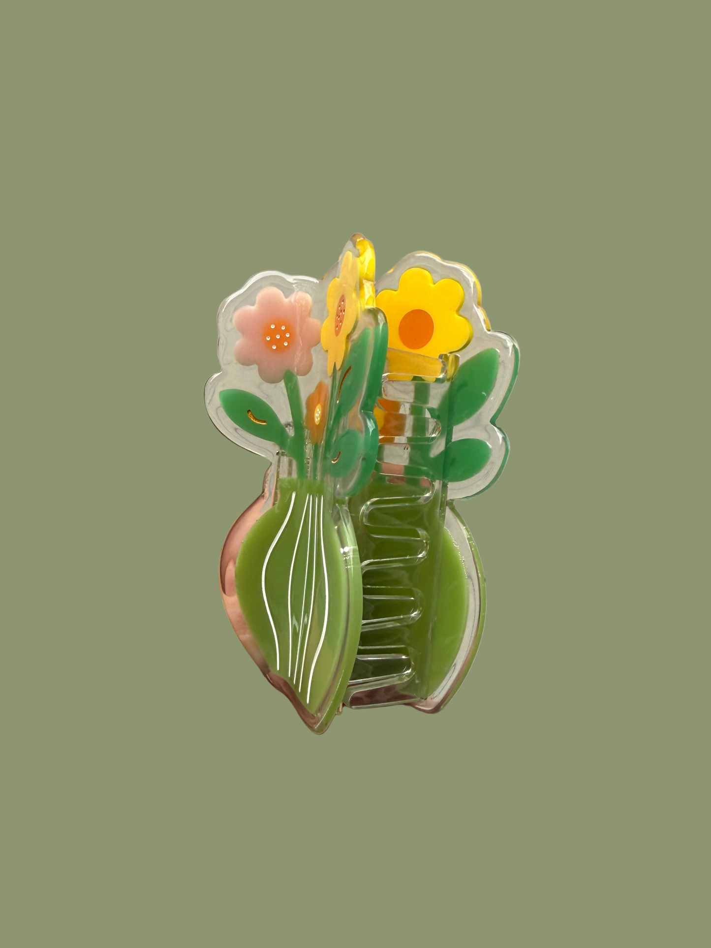 Flower Vase Hair Claw Clip