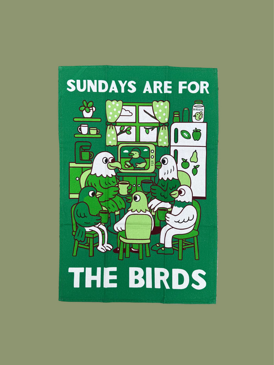 Sundays Are For The Birds Tea Towel