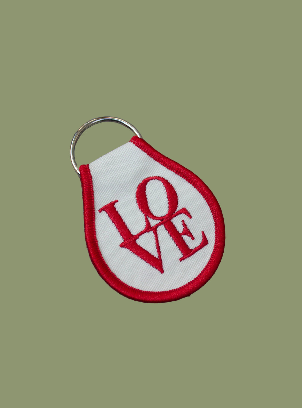 Philly LOVE Park Statue Embroidered Keychain
