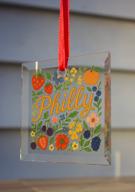 Philly Floral Fruit Glass Ornament