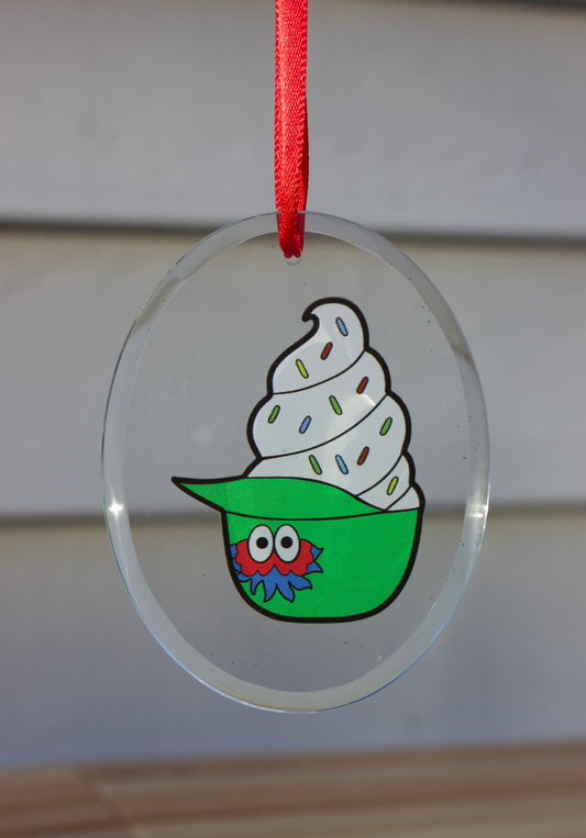Phillie Phanatic Ice Cream Helmet Glass Ornament