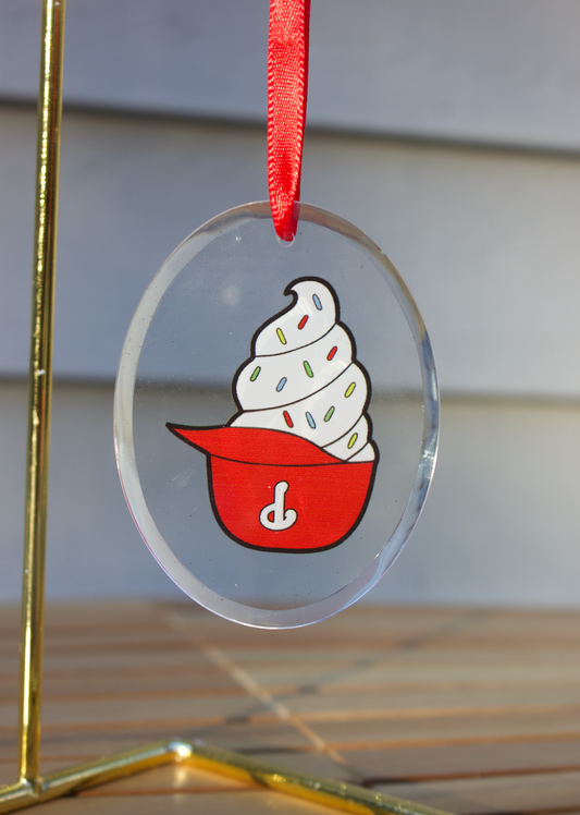 Philadelphia Phillies Ice Cream Helmet Glass Ornament