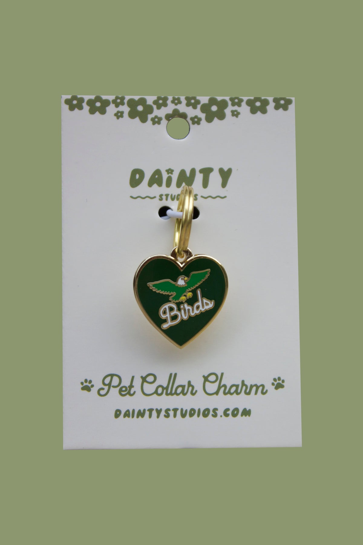 Birds Heart Pet Collar Charm