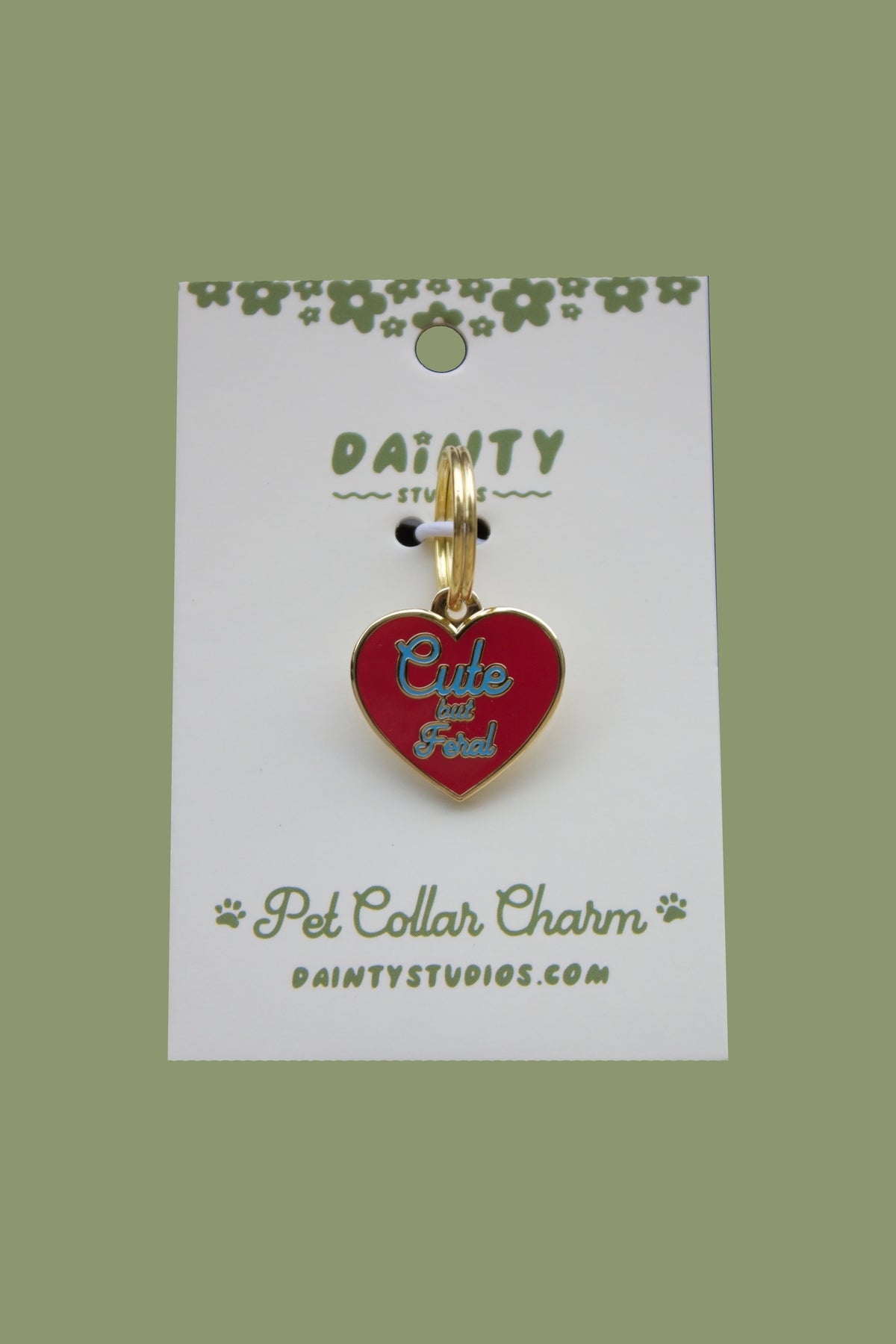 Cute But Feral Pet Collar Charm